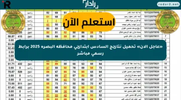 «عاجل الآن» تحميل نتائج السادس ابتدائي محافظة البصرة 2025 برابط رسمي مباشر